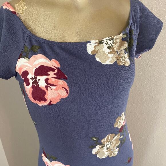 Brat Star Short Sleeve Floral Large Y2K 90S Style Midi Dress - Picture 3 of 7